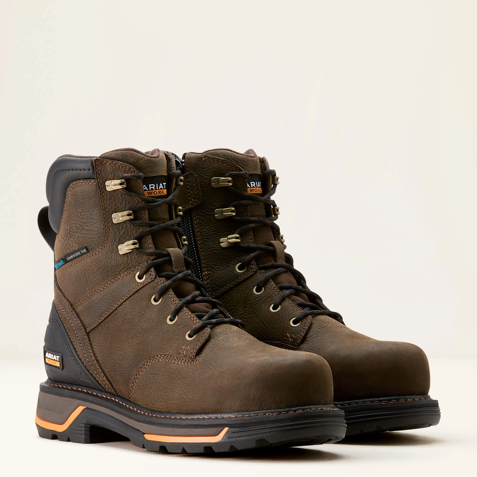 Ariat Men's Big Rig 8 Composite Toe Waterproof Work Boot -Coffee- 10053573
