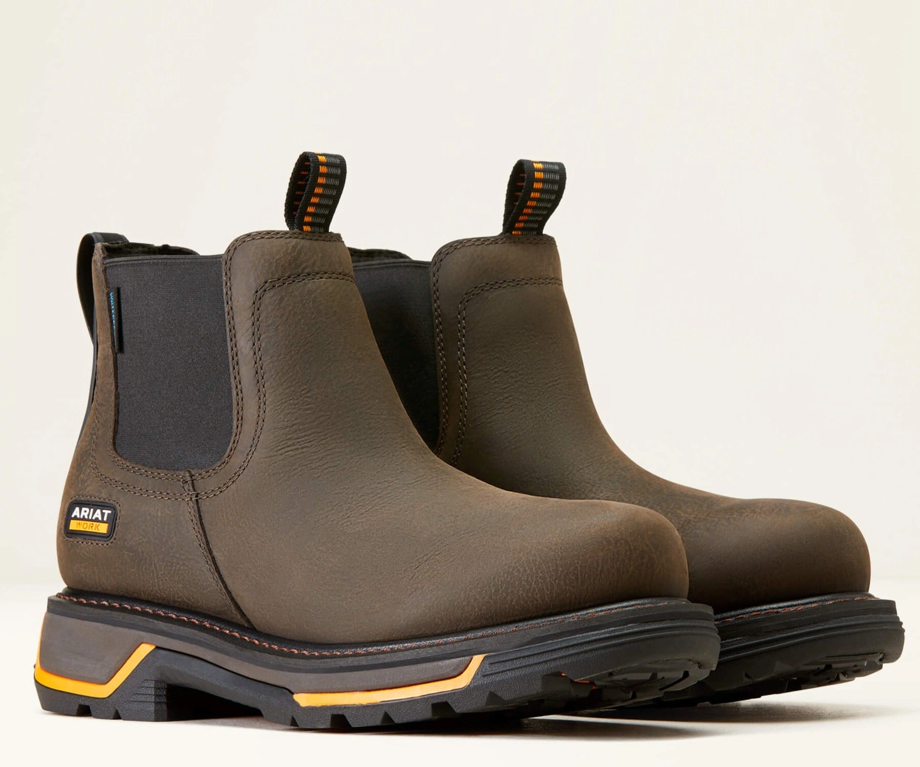 Ariat Men's Big Rig Chelsea Soft Toe Waterproof Work Boot - Iron Coffee - 10042545